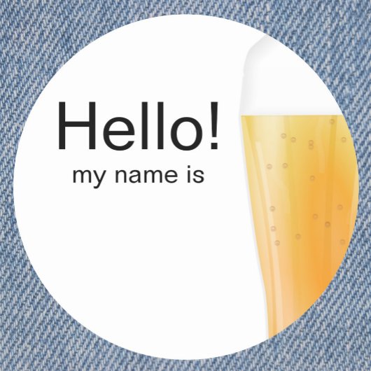 Bierverkostung oder handwerkliche Brauerei hello Runder Aufkleber