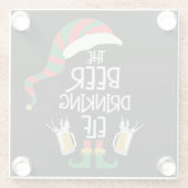 Bierweihnachtself Funny Typografy Holiday Glasuntersetzer (Rückseite)