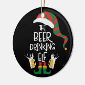 Bierweihnachtself Funny Typografy Holiday Keramik Ornament (Links)