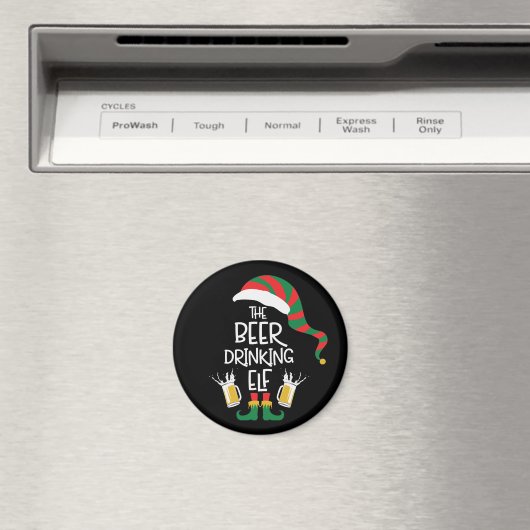 Bierweihnachtself Funny Typografy Holiday Magnet (In Situ (Geschirrspüler))