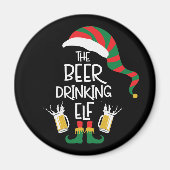 Bierweihnachtself Funny Typografy Holiday Magnet (Vorne)