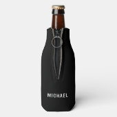 Bierweihnachtself Funny Typografy Personalisiert Flaschenkühler (Flasche Rückseite)