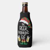 Bierweihnachtself Funny Typografy Personalisiert Flaschenkühler (Flaschenvorderseite)