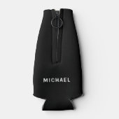 Bierweihnachtself Funny Typografy Personalisiert Flaschenkühler (Rückseite)