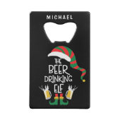 Bierweihnachtself Funny Typografy Personalisiert Geldbeutel Flaschenöffner (Rückseite)