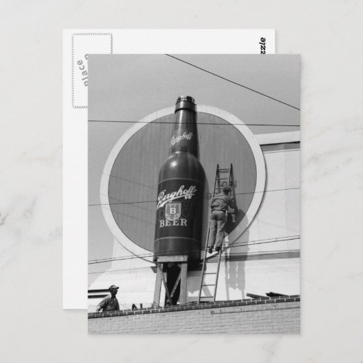 Bierwerbung, Reklametafeln, 1940 Postkarte (Vorne/Hinten)