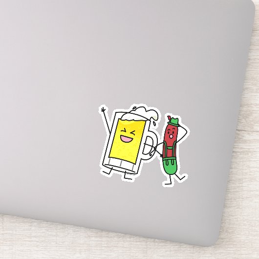 Bierwurst Oktoberfest Oktoberfest Lederhosen Aufkleber (Detail)