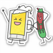 Bierwurst Oktoberfest Oktoberfest Lederhosen Aufkleber (Vorderseite)