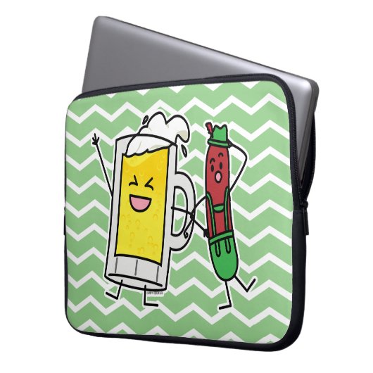 Bierwurst Oktoberfest Oktoberfest Lederhosen Laptopschutzhülle (Vorderseite Links)