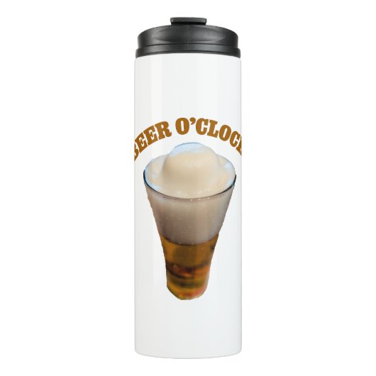 Bierzeit Lustiger Trinkhumor Thermosbecher (Vorderseite)