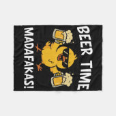 Bierzeit Madafakas Lustiges Meme Ente Mit Bier Chi Fleecedecke (Vorderseite (Horizontal))