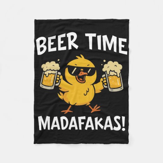Bierzeit Madafakas Lustiges Meme Ente Mit Bier Chi Fleecedecke (Vorderseite)