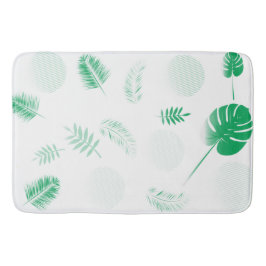 Bieten Sie grüne Blätter auf Weiß an Badematte
