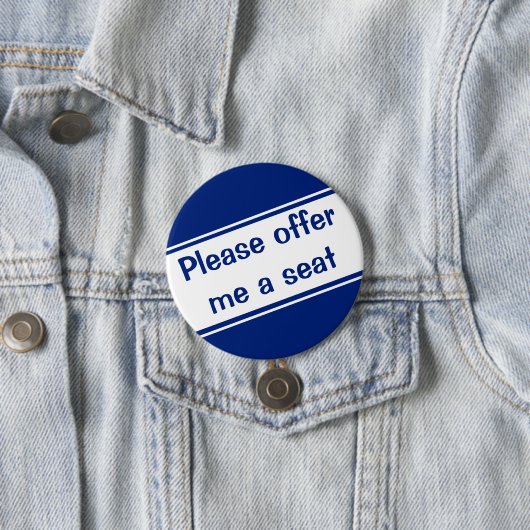 Bieten Sie mir einen Sitzplatz (blau) an Button (Beispiel)