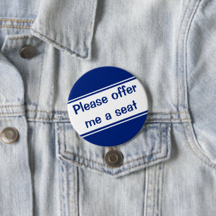 Bieten Sie mir einen Sitzplatz (blau) an Button