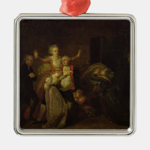 Bietender Abschied Louis XVI zu seiner Familie Silbernes Ornament