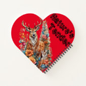 Bieter der Natur: verzauberter Wald, Hirsch und Fa Notizblock (Rückseite)