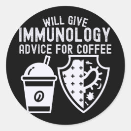 Bietet Immunologieberatung für Kaffee Runder Aufkleber