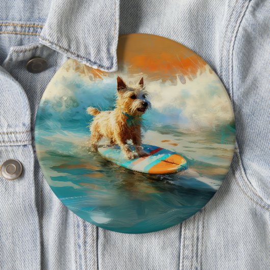 Biewer Terrier Beach Surfmalerei Button (Beispiel)