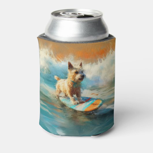 Biewer Terrier Beach Surfmalerei Dosenkühler (Kanne Rückseite)