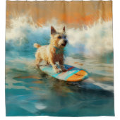 Biewer Terrier Beach Surfmalerei Duschvorhang (Vorderseite)