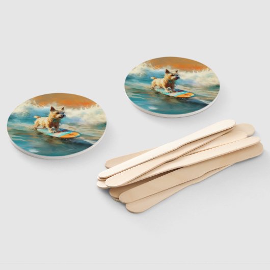 Biewer Terrier Beach Surfmalerei Fächer (Non-assembled)