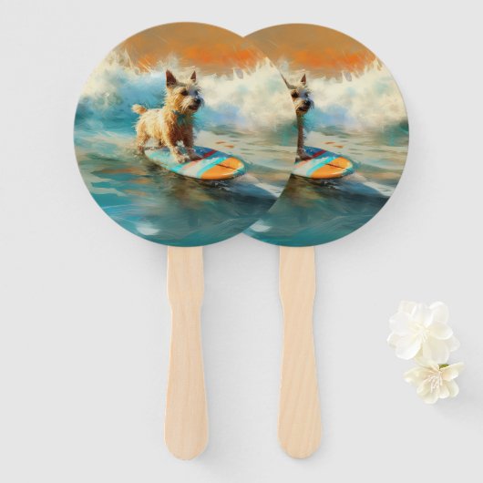 Biewer Terrier Beach Surfmalerei Fächer (Vorne und Hinten)