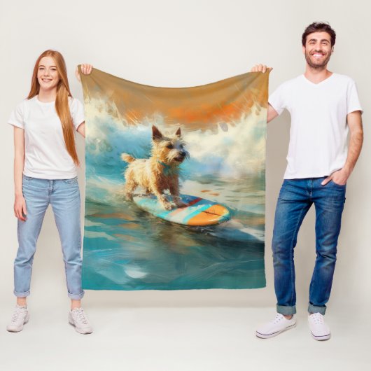 Biewer Terrier Beach Surfmalerei Fleecedecke (Beispiel)