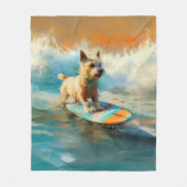 Biewer Terrier Beach Surfmalerei Fleecedecke (Vorderseite)