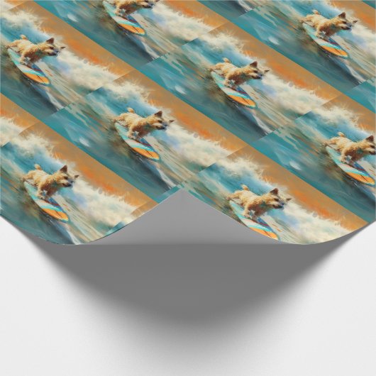 Biewer Terrier Beach Surfmalerei Geschenkpapier (Ecke)