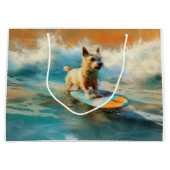 Biewer Terrier Beach Surfmalerei Große Geschenktüte (Vorderseite)