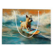 Biewer Terrier Beach Surfmalerei Große Geschenktüte (Rückseite)