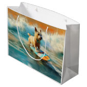 Biewer Terrier Beach Surfmalerei Große Geschenktüte (Rückseite Schrägansicht)