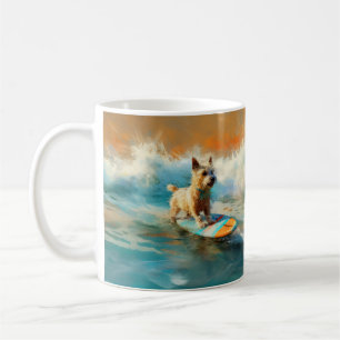 Biewer Terrier Beach Surfmalerei Kaffeetasse