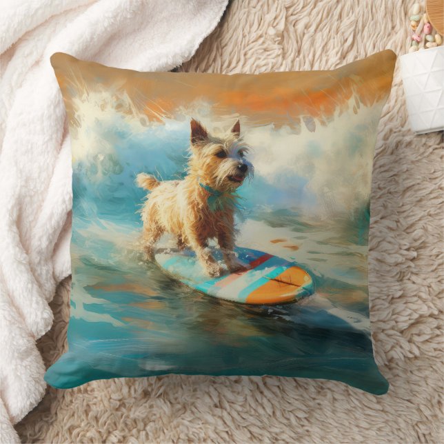 Biewer Terrier Beach Surfmalerei Kissen (Decke)