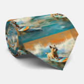 Biewer Terrier Beach Surfmalerei Krawatte (Gerollt)