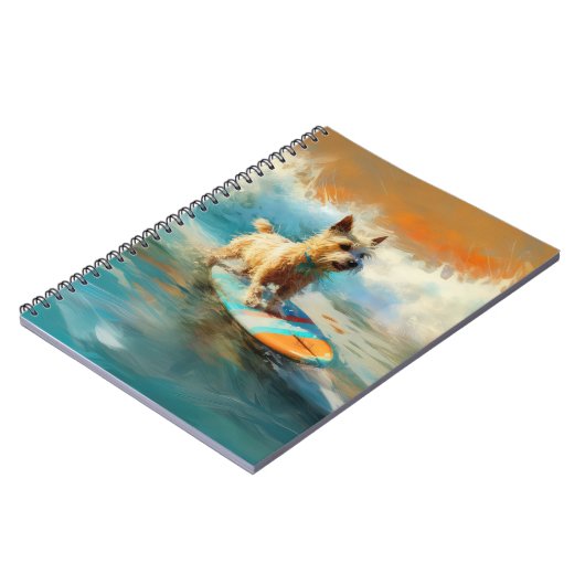 Biewer Terrier Beach Surfmalerei Notizblock (Linke Seite)