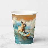 Biewer Terrier Beach Surfmalerei Pappbecher (Rückseite)