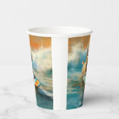 Biewer Terrier Beach Surfmalerei Pappbecher (Rechts)