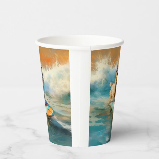 Biewer Terrier Beach Surfmalerei Pappbecher (Rechts)