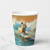 Biewer Terrier Beach Surfmalerei Pappbecher (Vorderseite)