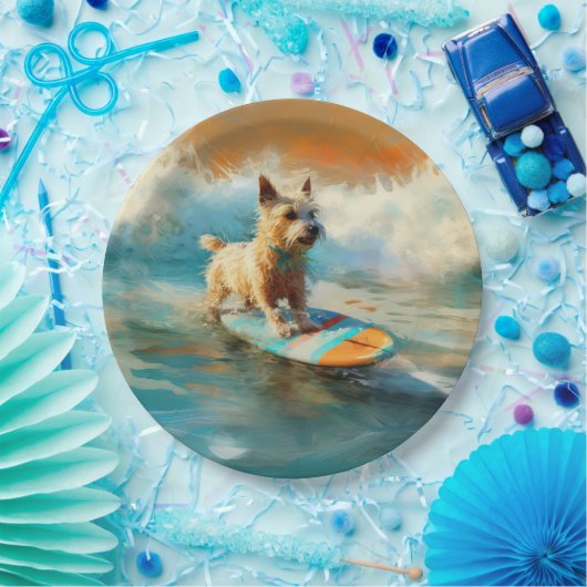 Biewer Terrier Beach Surfmalerei Pappteller (Party)