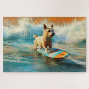 Biewer Terrier Beach Surfmalerei Puzzle