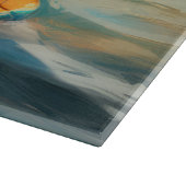 Biewer Terrier Beach Surfmalerei Schneidebrett (Ecke)