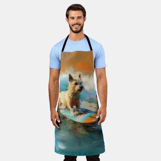 Biewer Terrier Beach Surfmalerei Schürze (Getragen)