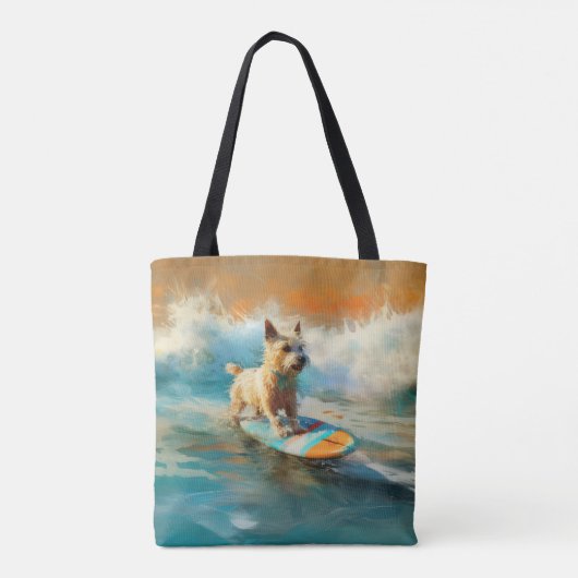 Biewer Terrier Beach Surfmalerei Tasche (Rückseite)
