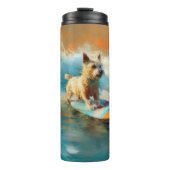 Biewer Terrier Beach Surfmalerei Thermosbecher (Vorderseite)