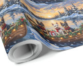 Biewer Terrier Christmas Boat Holiday Geschenkpapier (Rolleneckpunkt)