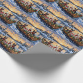 Biewer Terrier Christmas Boat Holiday Geschenkpapier (Ecke)