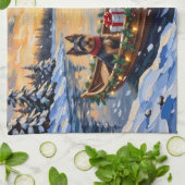 Biewer Terrier Christmas Boat Holiday Geschirrtuch (Gefaltet)